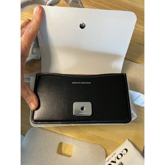 NWT!  Coach Women's Luxe Refined Black Calf Leather Bandit Crossbody - Picture 9 of 10